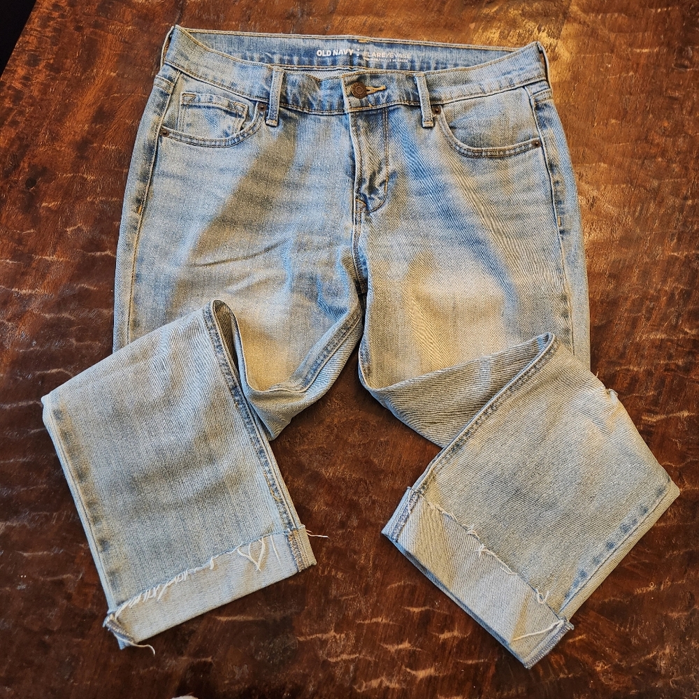 Old Navy Flare Size 6 Regular Mid Rise OG Distressed Womens Casual Jeans